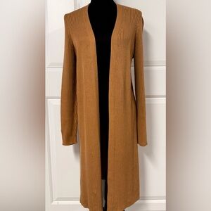 Express Ribbed Long Open Front Cardigan Sweater